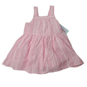 Toddler Girls Eyelet Tank Dress Cat & Jack Pink 18M NEW